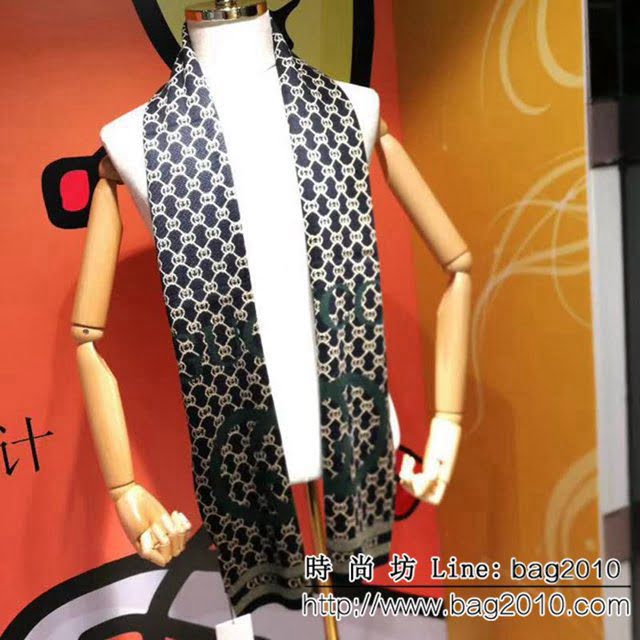 GUCCI古馳專櫃同步 2018男士冬季精品針織羊毛圍巾 男女同款 LLWJ6125
